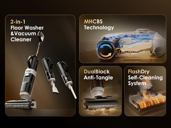 Tineco FLOOR ONE Switch S6 Stretch Breeze, Multi-Function Cleane, 180° Lay-Flat, Flashdry Self-Cleaning, Anti-Tangle Design