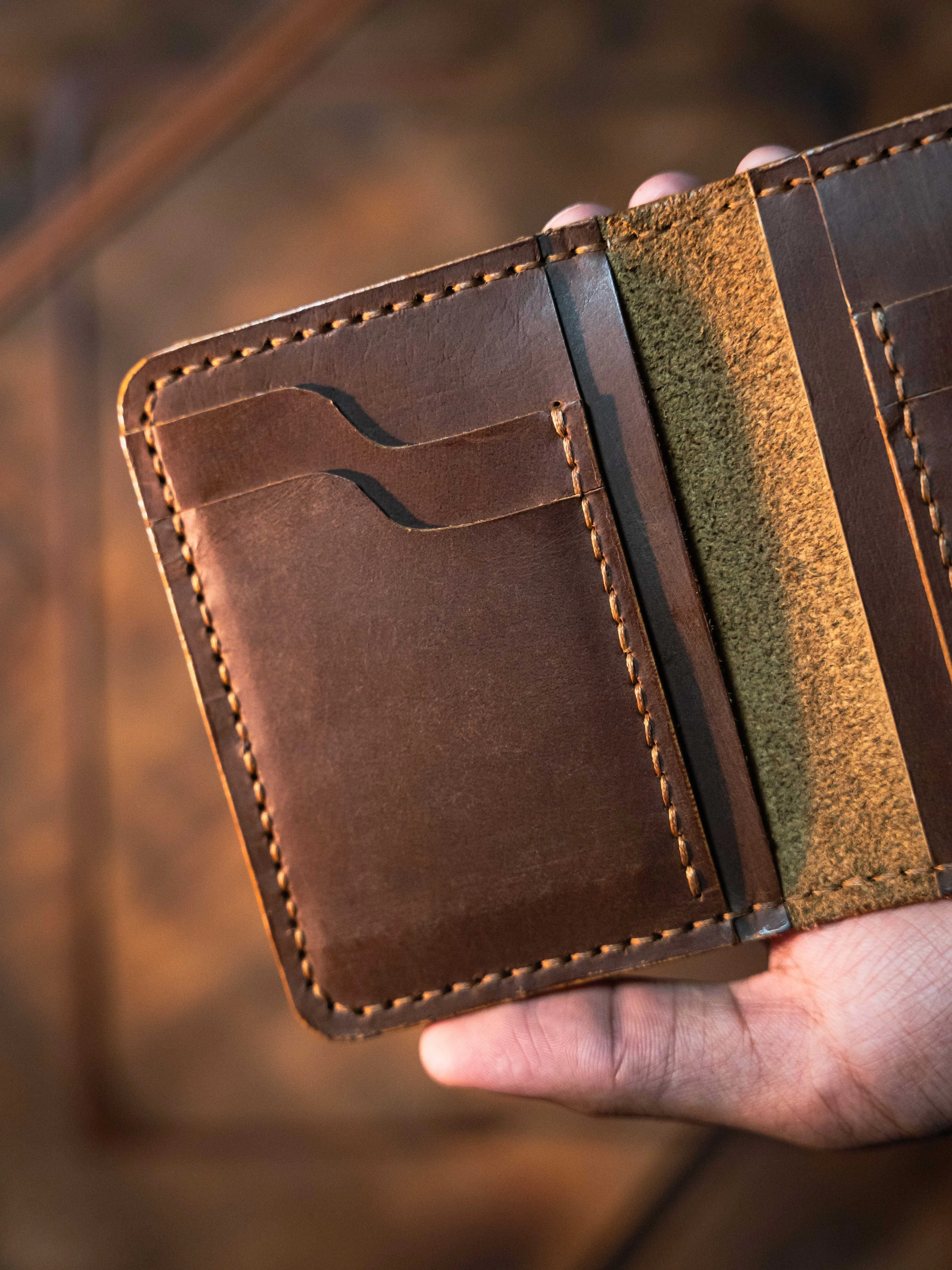 Handmade Leather Wallet 8 Pockets Bifold Hand Stitched Burnished Edges Best Gift For Him Anniversary Valentines Day Gift Surprise