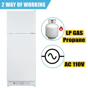 Smad 9.7 Cu.Ft Gas Propane Fridge Freezer LP Caravan Camper RV Fridge Garage AC