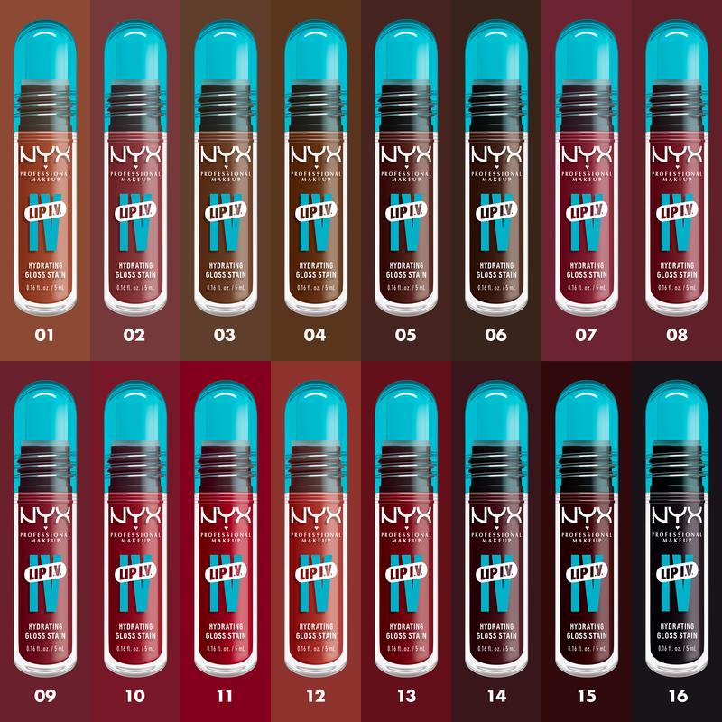 Lip I.V. Hydrating Lip Gloss Serum + Stain, 12HR Lightweight Hydration with Magnesium, Vitamin B12 & Coconut Water, NYX Professional Makeup