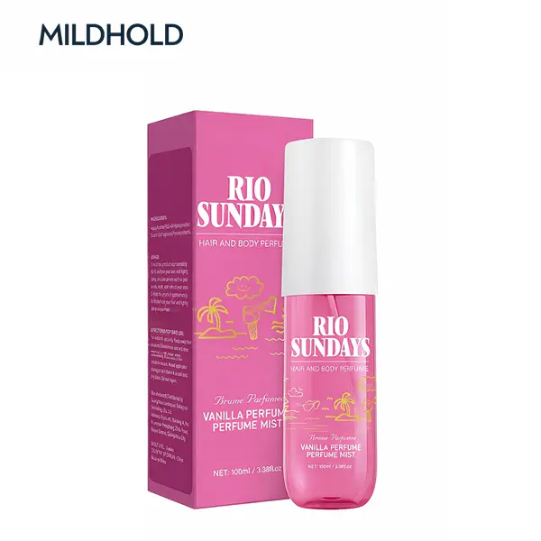Mildhold Rio Sundays Vanilla Scent Dual-Use Hair & Body Perfume Mist, 100ml Portable Travel Size Single Item, Handbag-Friendly Unisex Daily Wear Fragrance Spray for Hair & Skin