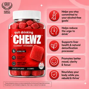 CHEWZ Quit Drinking Gummy, Support Your Alcohol-Free Choice, Break the Crave, Natural Relaxation, Plant Based, Daily Balance & General Wellbeing