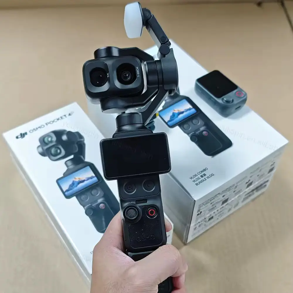 DJI Osmo Pocket 4P Pro Dual Lens Cinema Gimbal Camera 17 Stop Dynamic Range 10bit D-Log2 3 Axis Stabilization for Filmmakers