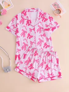 Pajamas Short Sleeve Set for Comfortable Sleepwear Soft Fabric Cozy Nightwear Ideal for Everyday Wear  Loungewear Womenswear