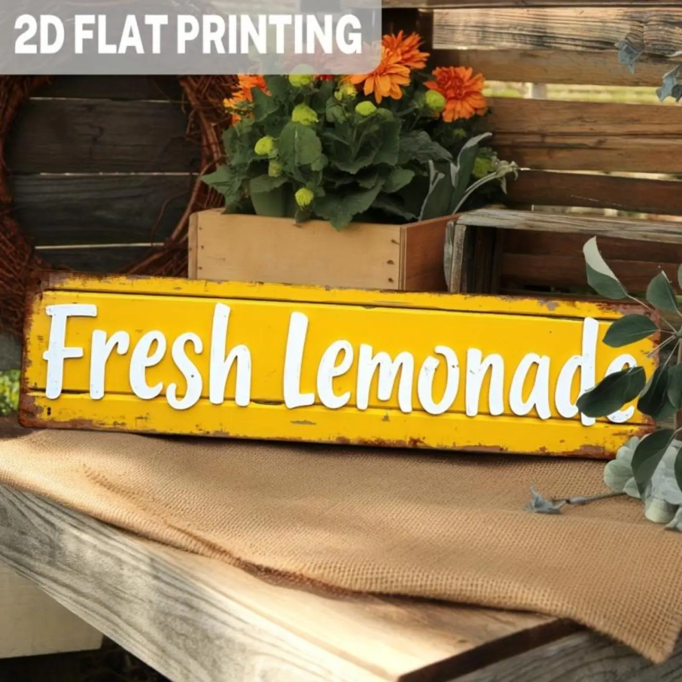 Rustic Fresh Lemonade Metal Sign, Vintage Summer Citrus Wall Decor, Durable Indoor/outdoor Hanging Art, Kitchen, Patio, Lemonade Stand, Farmhouse