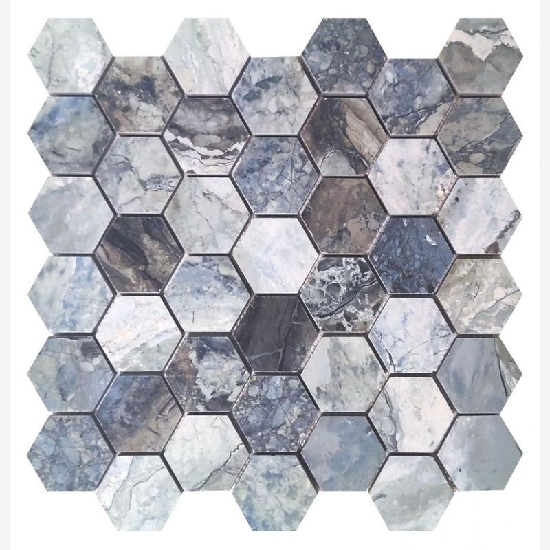 Ebonite Ocean Hexagon 12x12 Matte Porcelain Tile Sample
