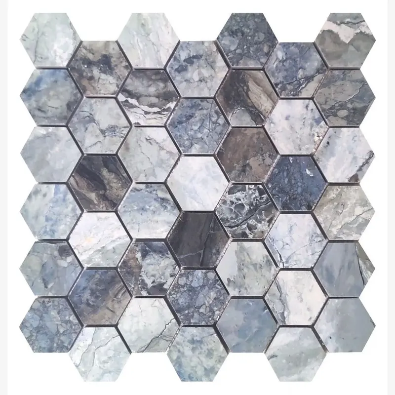 Ebonite Ocean Hexagon 12x12 Matte Porcelain Tile Sample
