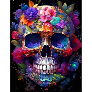 Skull Pattern DIY Diamond Arts Colorful Painting Kit without Frame, DIY 5D Diamond Arts Colorful Painting Kit, Wall Art Decor for Home, Diamond Painting Kits