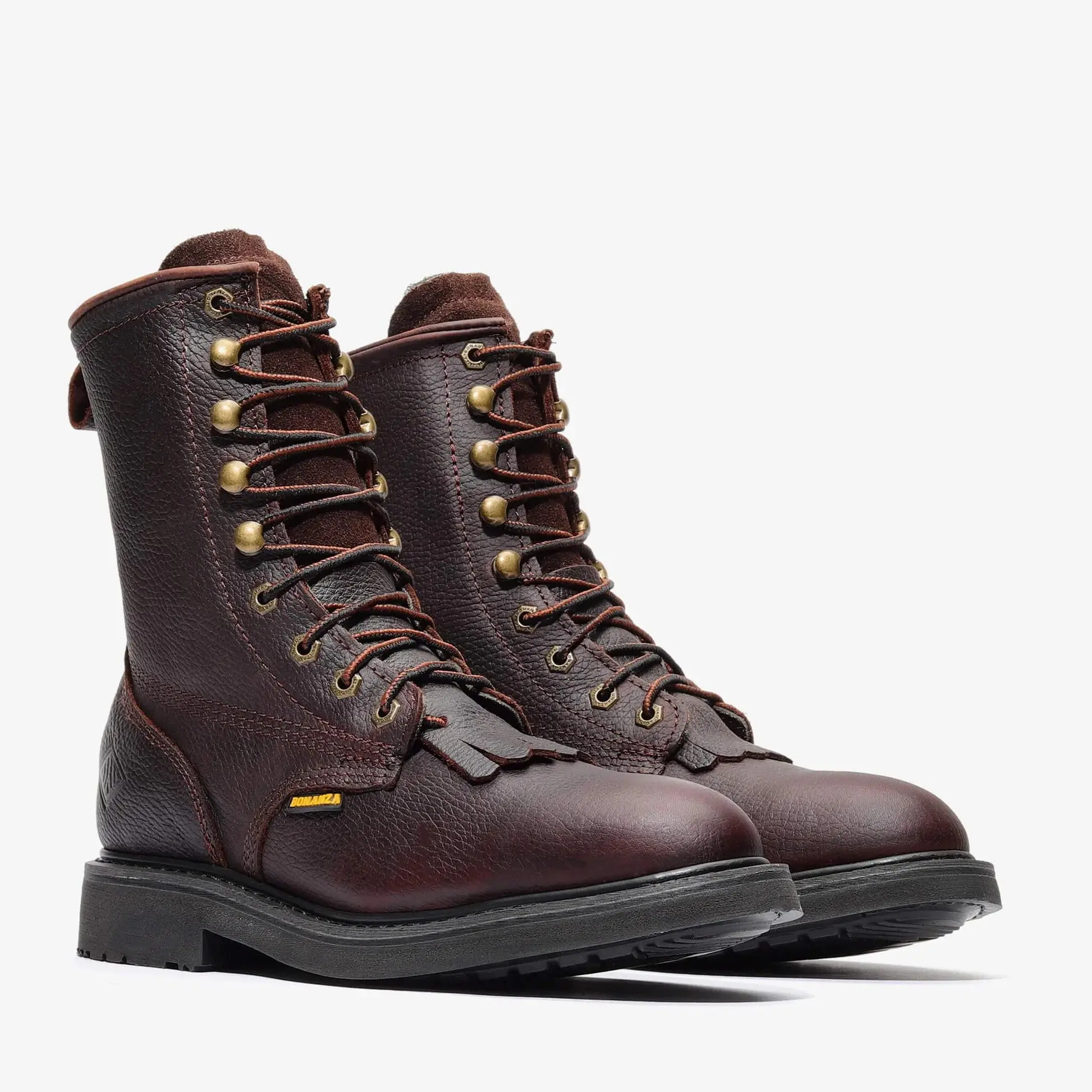 Bonanza Mens Rancher Classic 8" Lacer Work Boot -Dark Brown