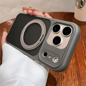 iPhone 17 Pro Max case Matte skin magnetic suction bracket Phone case iphone16 Pro Max for iPhone cases silicone soft shell TPU airbag