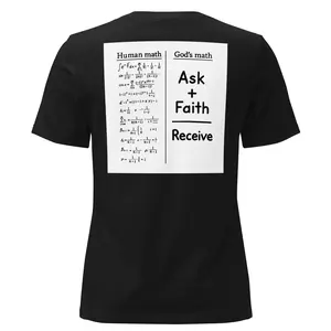 GOD'S MATH Women's T-Shirt - Soft & Comfortable Relaxed Fit 100% Combed Ring-Spun Cotton Pre-Shrunk Fabric Crew Neck Side-Seamed Construction