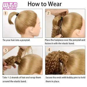 NEW  Synthetic braided wig 24 inch Corn perm curly hair ponytail braided wig daily wear curly ponytail