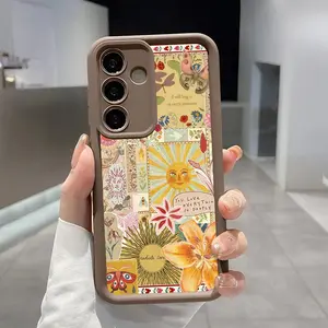 Chic Sunflower Collage Pattern Phone Case, Enhanced Camera Protection,Shockproof Skin-Friendly Touch Soft Cover for Samsung Galaxy S21 S22 S23 S24 S25 S26 Ultra Plus FE A13 A14 A15 A16 A17 A33 A34 A35 A36 A52 A53 A54 Note20