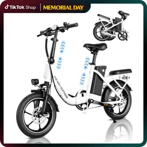 Windhorse W2B Lightweight Foldable Electric City Commuter Bike – 16" Suspension Ebike with Rear Seat, 20 MPH Top Speed, 35 Miles Range