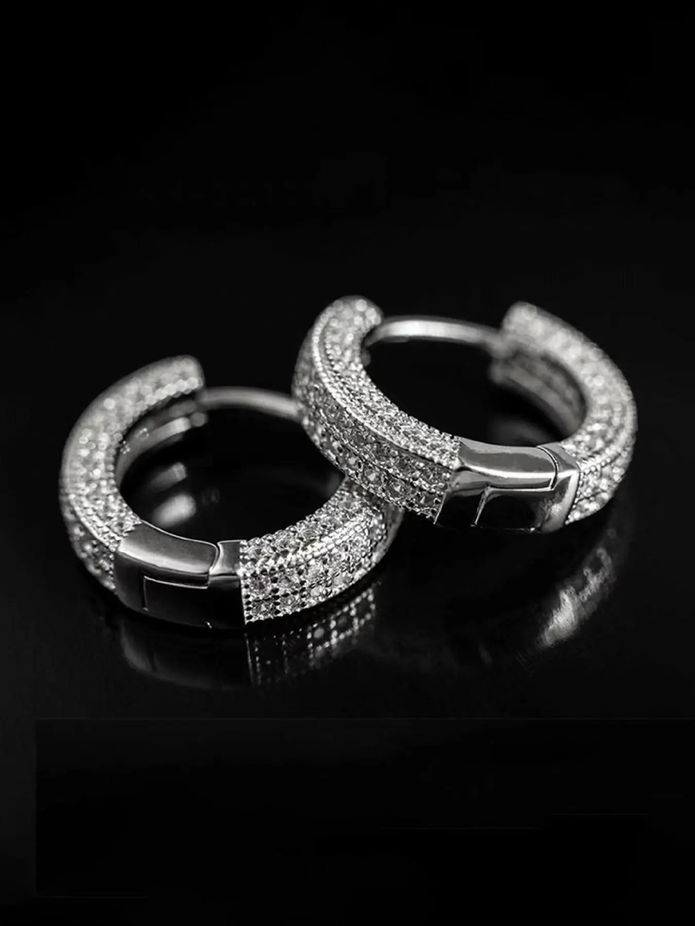 Unisex Street Style Rhinestone Decor Ear Hoops, Fashion Jewelry for Party, Daily Clothing Decor, Trendy All-match & Exquisite Jewelry for Birthday Gift, High Quality Earrings, Earrings for Decorative, Fashionable Jewelry Accessories