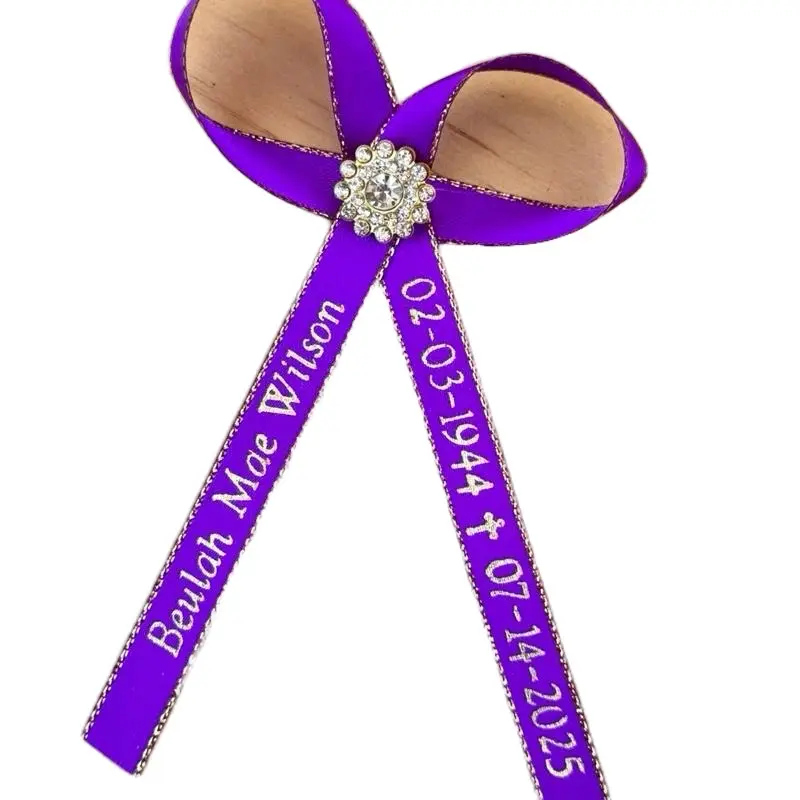 Personalized Event Ribbons with White Rose Accent - Custom Notes, Ceremony Decor, Gifts for Quinceañera & Baptism Celebrations (Office Stationery & Wrapping Supplies)