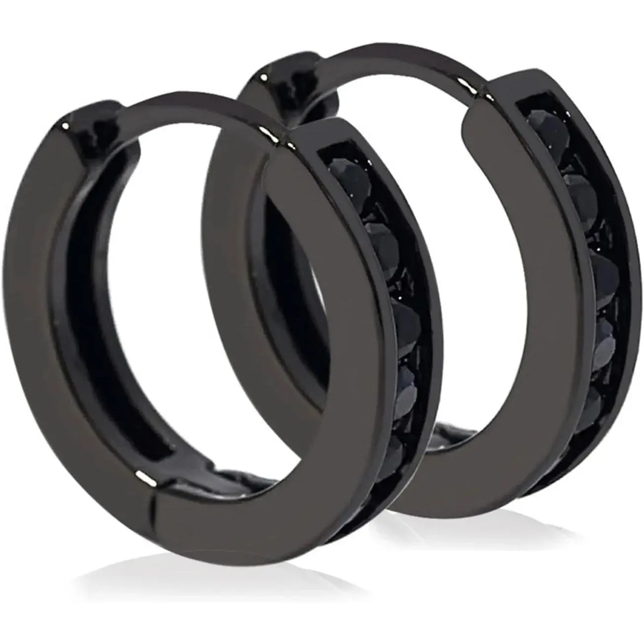 Huggie Hoop Earrings for Men Women  Gold Plated Stainless Steel for Sensitive Ears   12, 15mm