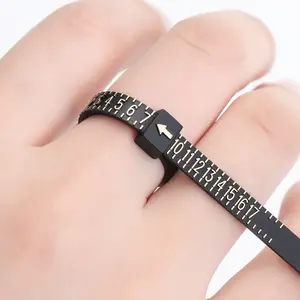 Plastic Ring Size Measuring Ruler Finger Size Measuring Tape with Ring - Available in US and UK Sizes A-Z, 11.5 cm / 4.5 inches