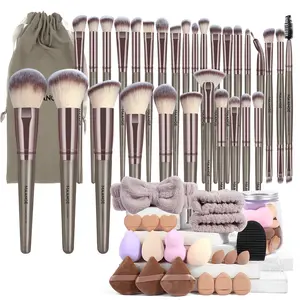 MAANGE 50pcs Makeup Tool Set: 30pcs Makeup Brush Set, 16pcs Powder Puff Accessories, Hair Tie Three-Piece Set, Brush Cleaner, Cosmetic Brushes Cleaner, Makeup Brushes Kits