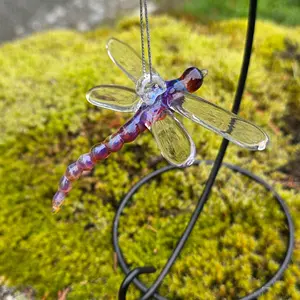 Handblown Glass Dragonfly Hanging Ornament by Jason AKA @thefieryguy