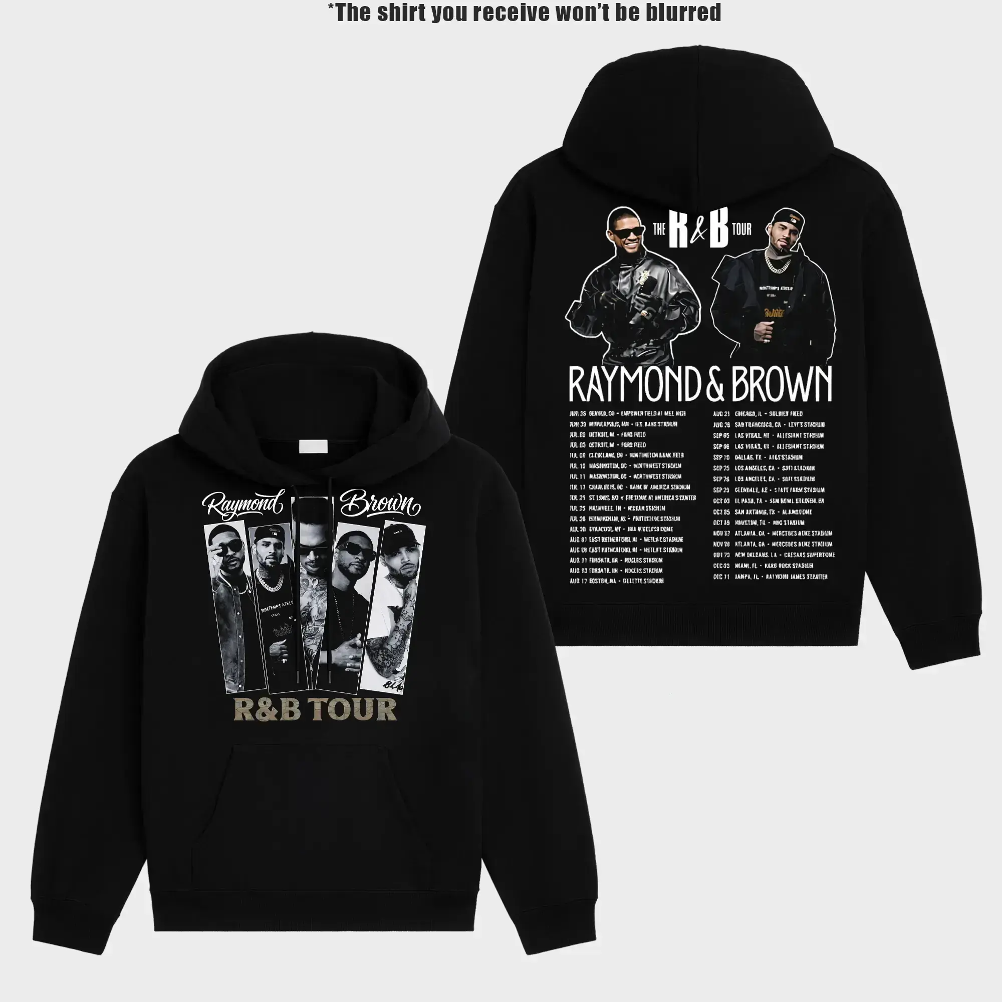 (Ver 7) Raymond & Brown Tour 2026 Unisex Oversized Premium Cotton Hoodie Sweater T-Shirt, The Team Breezy Hoodie Sweater T-Shirt , Vintage Music Merch Sweatshirt Hoodie T-Shirt, Music Rap Style, New Album Gift For Fans