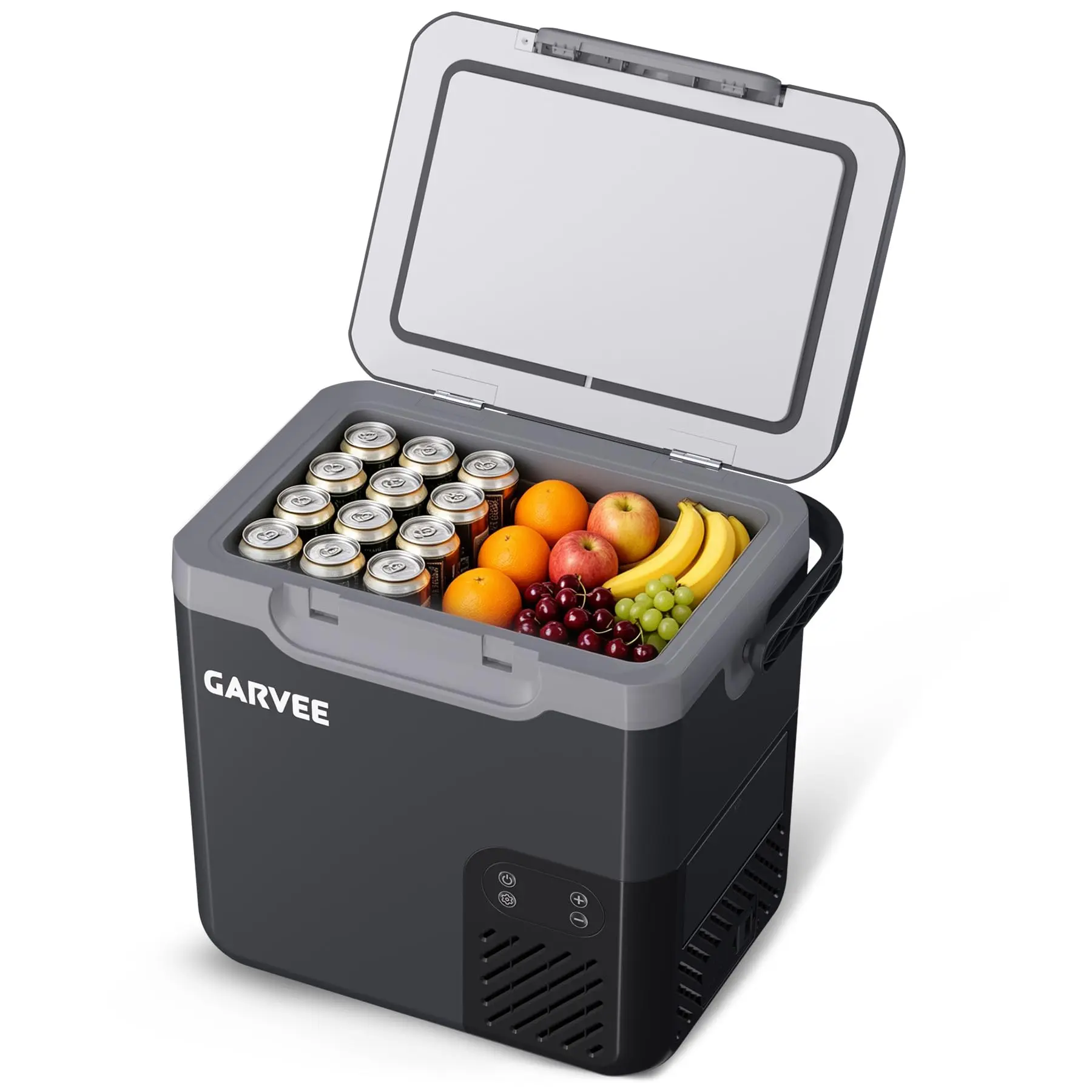 Garvee 19QT (18L) Portable Car Refrigerator with Compressor – -4°F to 68°F Rapid Cooling – 12/24V Electric Cooler Freezer – LCD Display, Built-in Light – Ideal for Travel, Camping, Road Trips