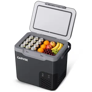 Garvee 19QT (18L) Portable Car Refrigerator with Compressor – -4°F to 68°F Rapid Cooling – 12/24V Electric Cooler Freezer – LCD Display, Built-in Light – Ideal for Travel, Camping, Road Trips