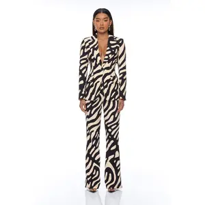 Daydreaming Blazer Pant Set - Black/combo