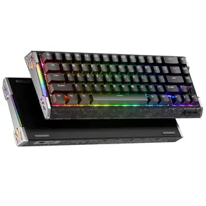 ATTACK SHARK R68 HE 60% Wired Hall Effect Mechanical RGB Gaming Keyboard, 0.005mm Accuracy, 0.08ms Latency, 256K Scan, Rapid Trigger Magnetic Switch, Carbon Fiber+CNC Aluminum Alloy for PC FPS,summerwins