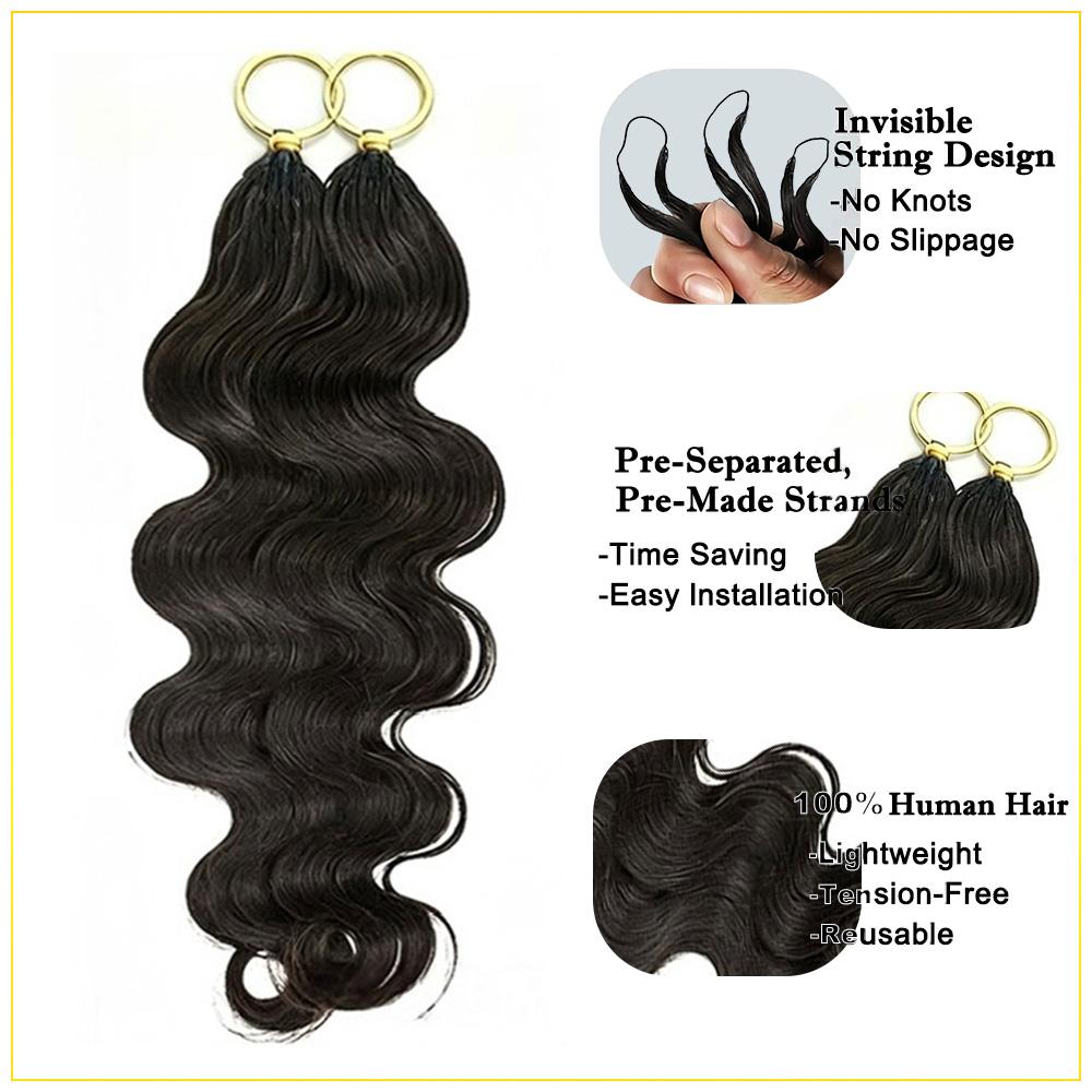 New 2026 Ramiss Body Wave Crochet Human Hair for Mircale Knots Boho Braids 4-5 Packs for Full Head, Pre-Separated 50g/Pack Time-Saving, 40 Strands/Pack Body Wave Feather Crochet Human Hair Extensions Miracle Knots Knotless Pre-Separated Crochet Braid Hair