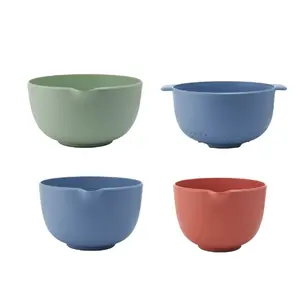 Mixing Bowls and Colander Set Sage, Cinnamon and Blue Icing by Drew Barrymore Ceramic Tableware