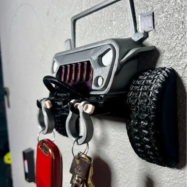 Premium 4x4 Off-Road Front Grill Wall Key Holder - 3D Printed Adventure Vehicle Garage Decor
