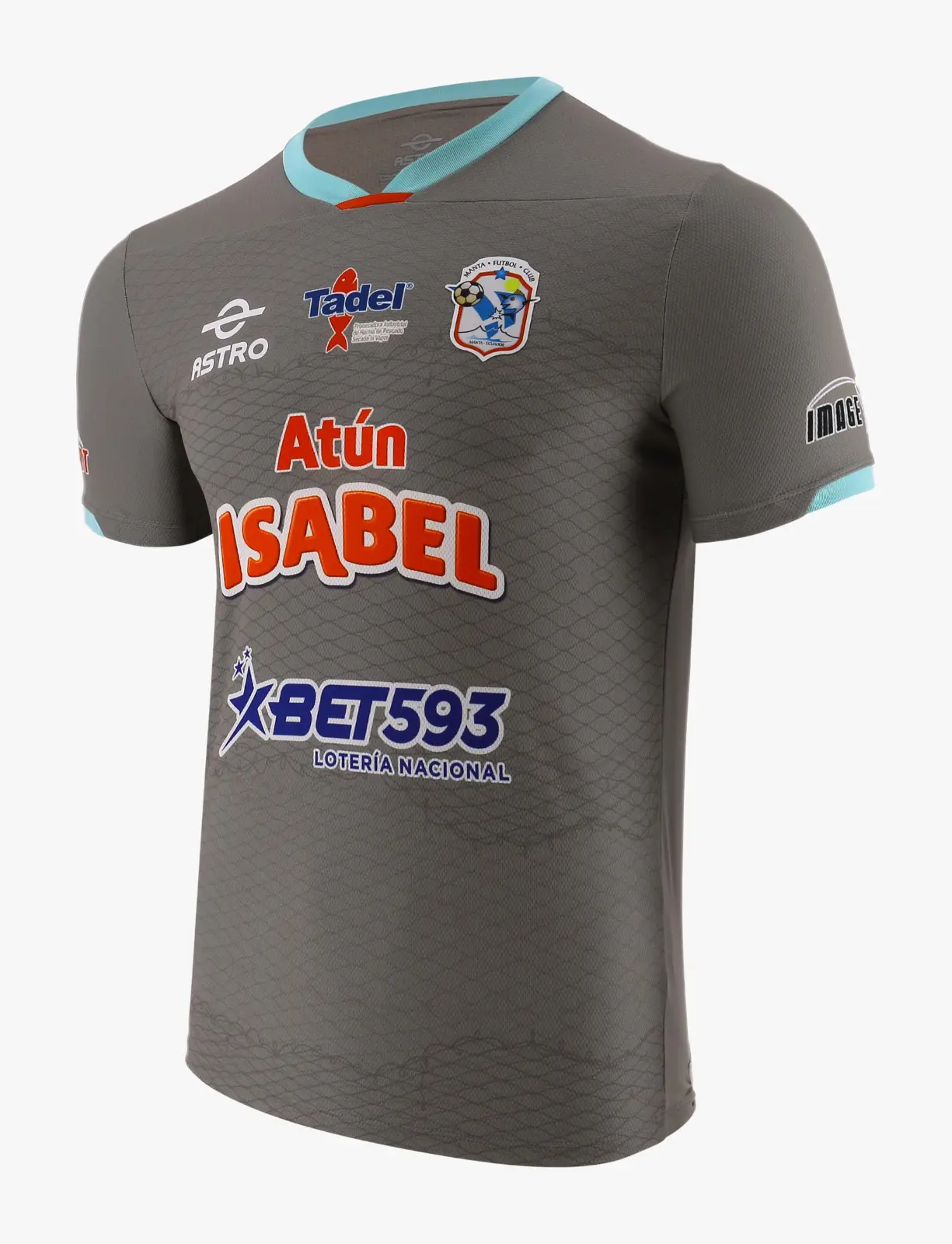 Manta FC 2022 Away Jersey – Plain Gray - Sky blue - Red Ecuador,soccer jersey,football jersey authentic, fan shirt, sports shirt, jersey vintage, special edition, match jersey, training wear.