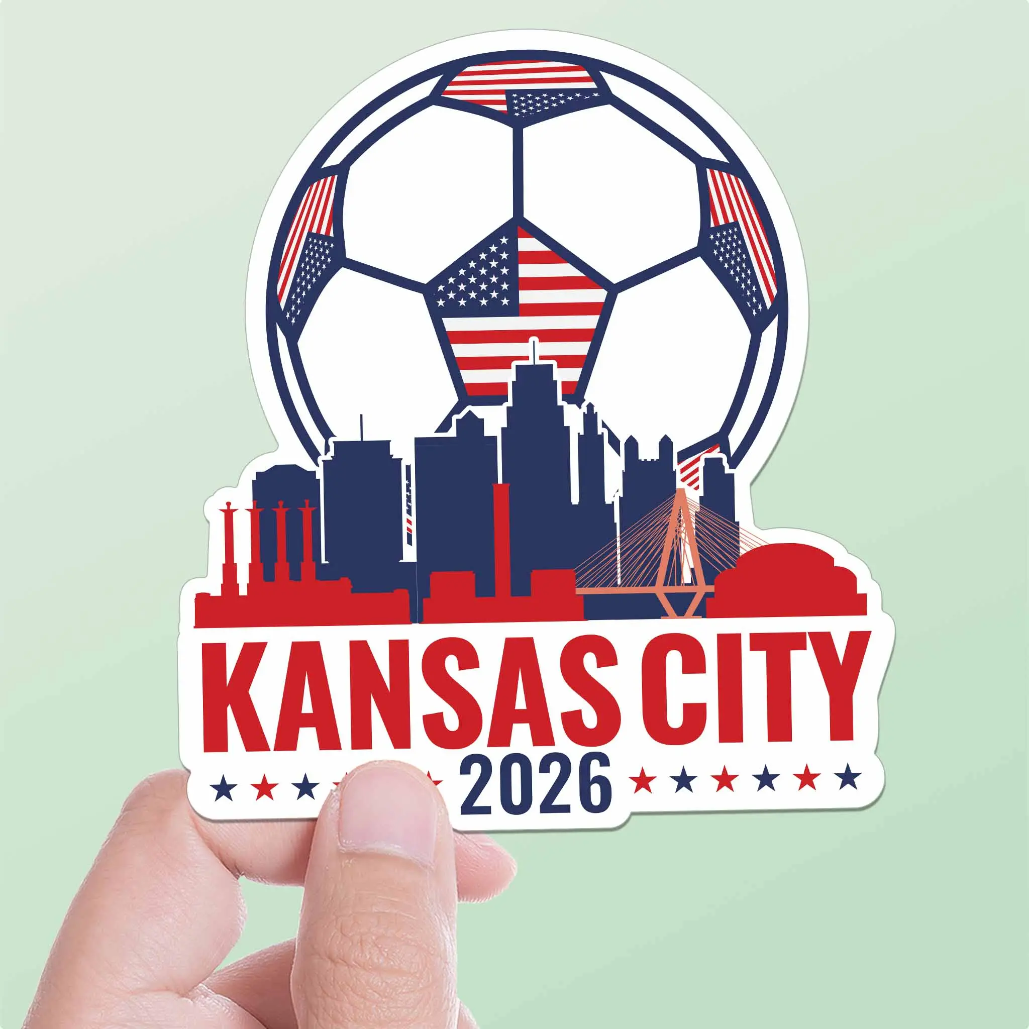 Kansas City Skyline USA Soccer Sticker - KCMO Sports Decal 2026