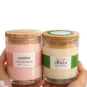 Perfume Cozy Decor Candles Set - Wax Candles for Lighting Relaxation and Cozy Atmosphere. Jasmine & Vanilla Scents