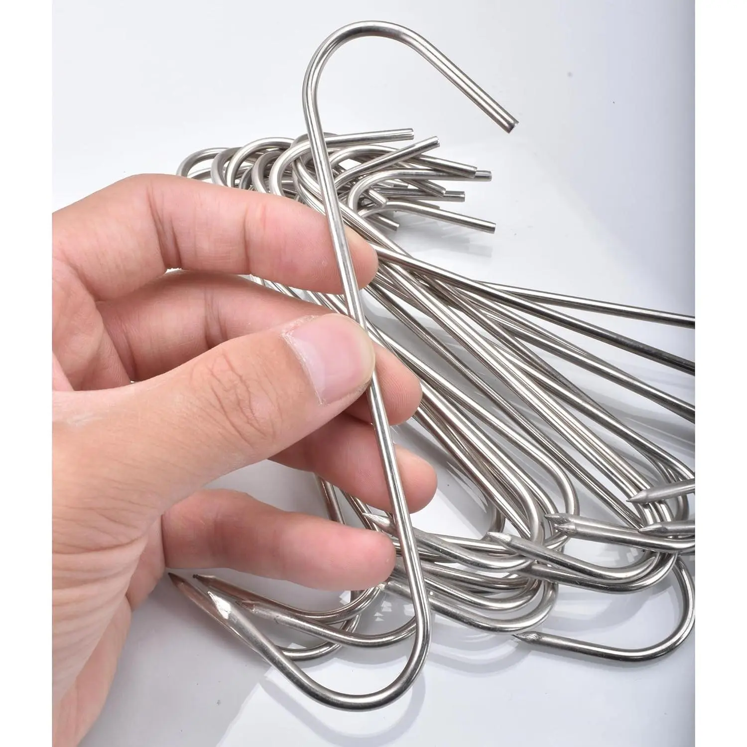 20 count 5 Inches Poultry Hooks, Stainless Steel Lightweight Hook for Meat Processing Hanging