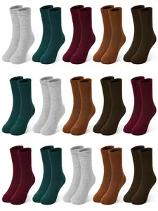 15 Pairs Children Knee High Socks Kids Socks 1-14 Years Old School Sports Home All Seasons Comfortable Breathable Versatile Socks