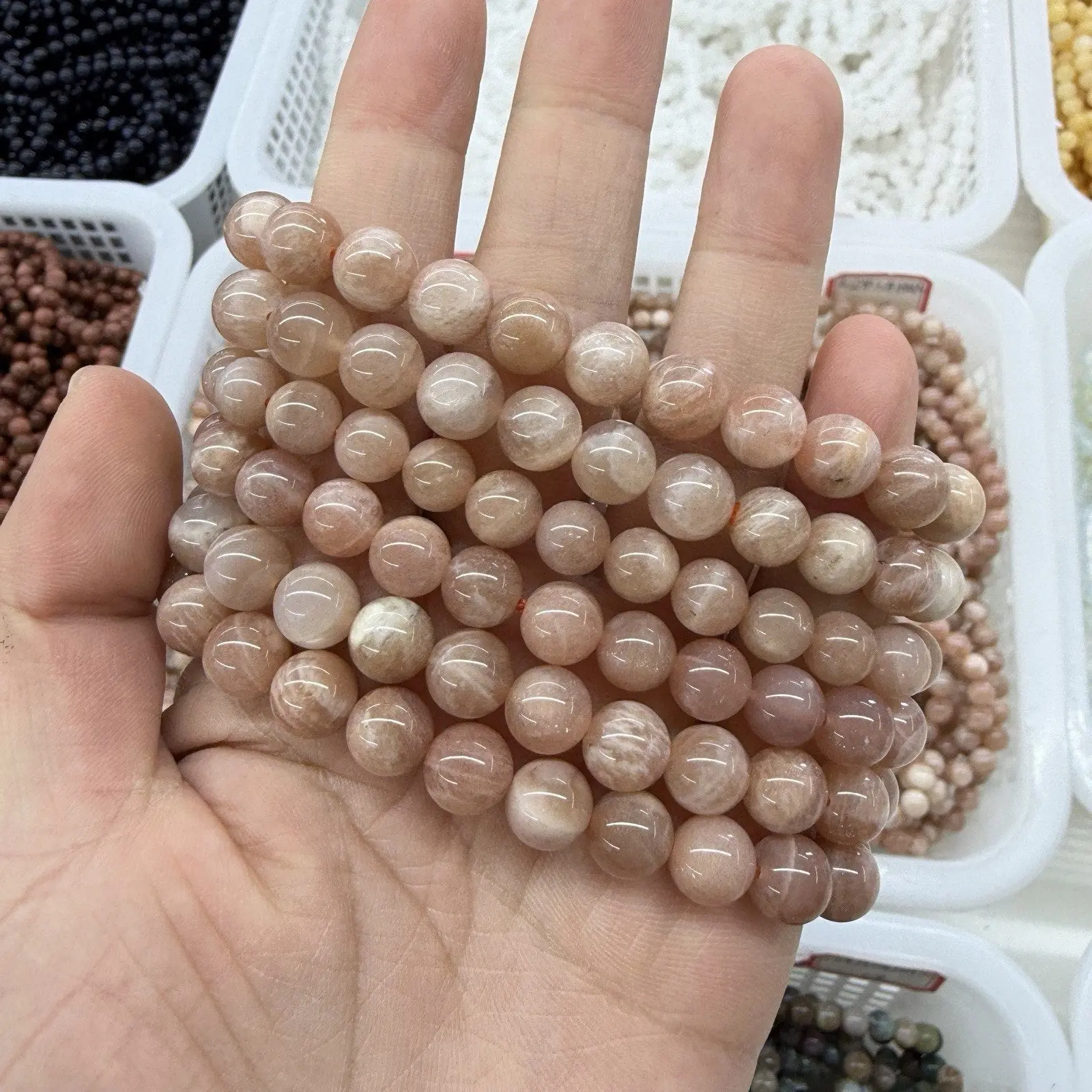 8MM Gold Sunstone Bracelet