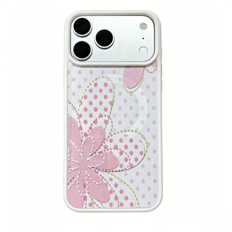 MagSafe Smartphone Protector Casing - Cute Y2K Art Style, Polka Dot, Kawaii Floral Cover, Snug Fit for iPhone 17/16/15/14/13/12/11 ProMax/Plus & Samsung Galaxy S23FE/22/23/24/25, Cellphone Handheld Accessory