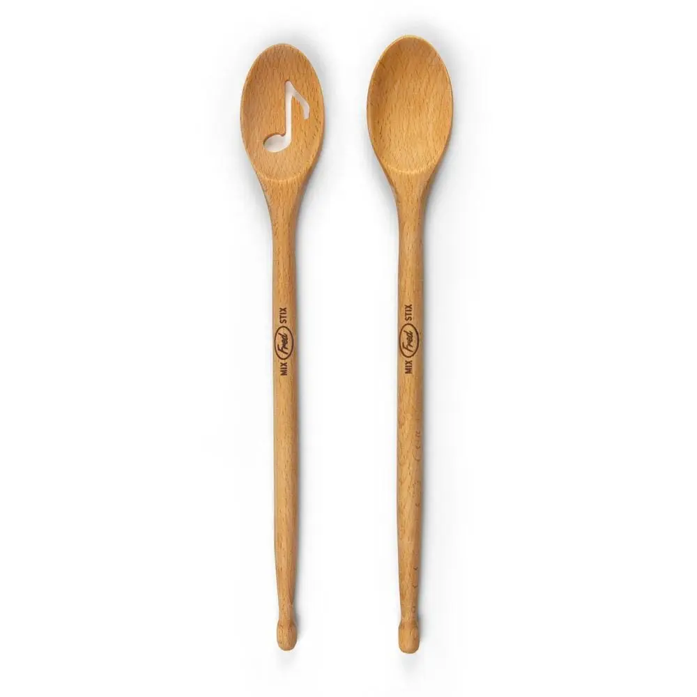 MIX STIX Dumstick Wooden Spoons - Gift for Drummers and Music Lovers - 2-Piece Kitchen Utensil Set