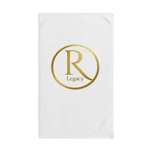 Gold Monogram 'R Legacy' Hand Towel — Elegant Personalized Kitchen & Bathroom Towel