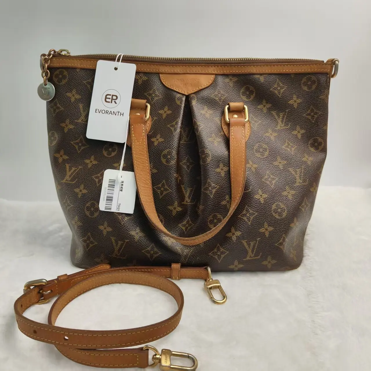 Pre-owned LOUIS VUITTON Palermo PM Shoulder Handbag Monogram Brown Canvas X310 26.06.13