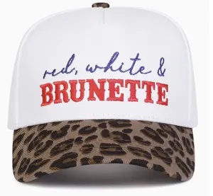 Red White Brunette Leopard or red Baseball Hat