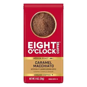 Eight O'Clock Coffee Caramel Macchiato, 11 Ounce (Pack of 1) Medium Roast 100% Arabica Ground Coffee, Caramel, Creamy, Smooth