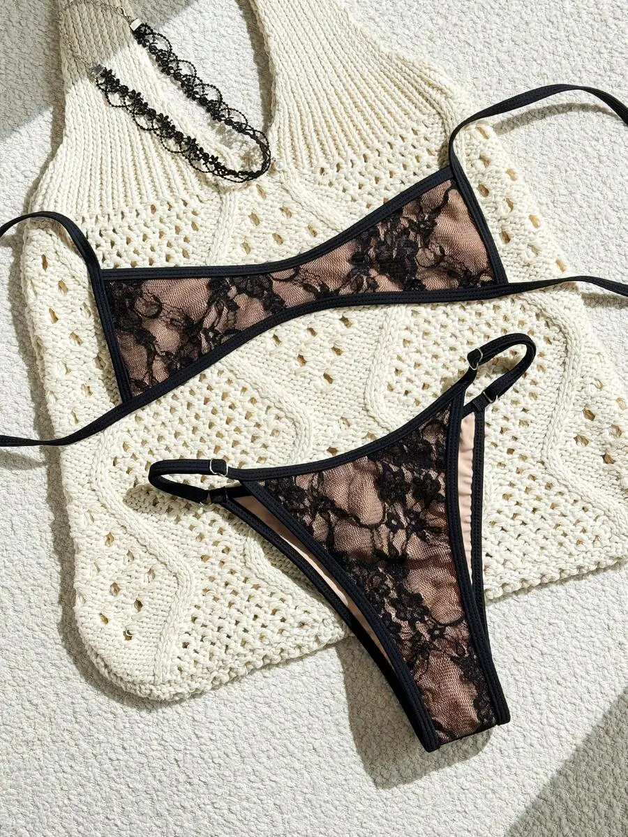 HIBOMARI New Spring Summer Women 2pcs Beachwear Casual Sexy Micro Bikini Set