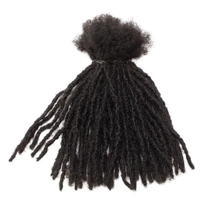 100 Anwi Textured Locs - Closed 1B Color, 100% Human Hair Curly Hair Bundles Dreadlocks Extension