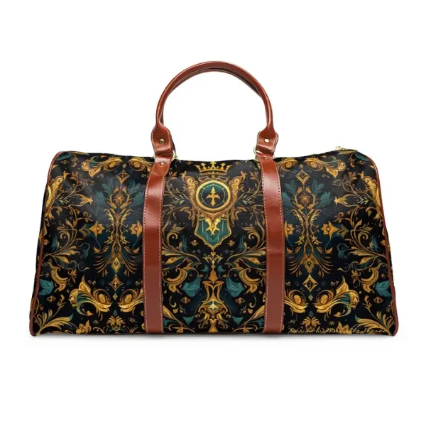 Abstract Royal Gothic King Waterproof Travel Bag Durable PU Leather with Adjustable Strap & Inner Pocket for Travel or Special Occasions weekend getaway Convertible High Capacity Garment Bag