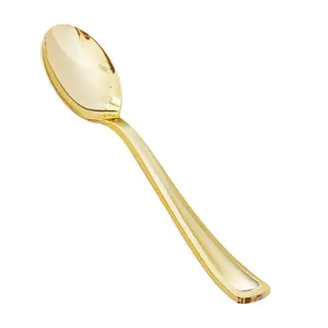 50 Pack 6.9 Inch Plastic Spoons  Heavy Duty Silverware Heavyweight Disposable Serving Utensils For Catering Parties Dinners Weddings