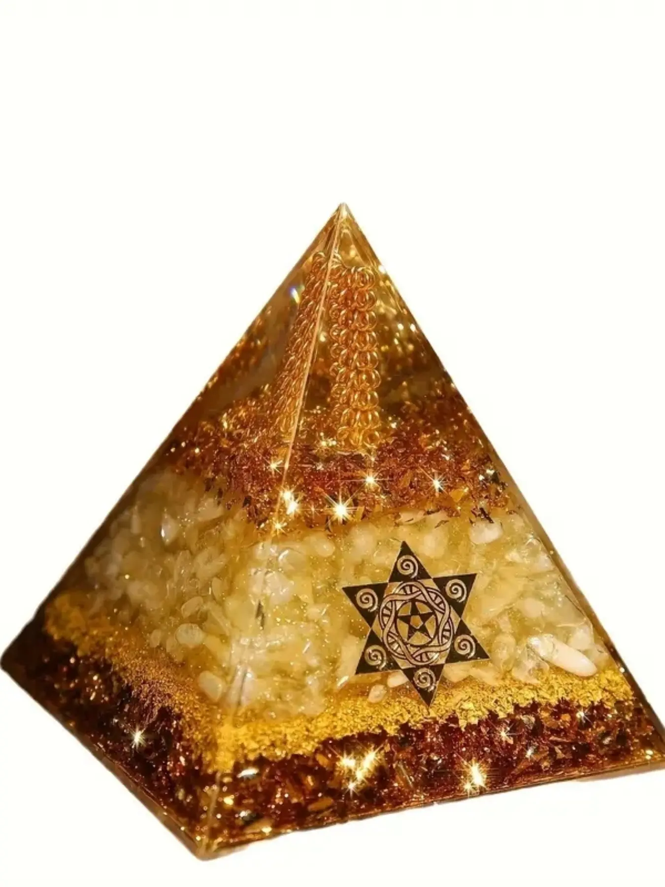 1pcs Wealth Energy Pyramid, Attracts Wealth and Good Luck, Perfect for Home and Office Decor, Home Ornament, Home Office Decoration, Ideal Gift for Halloween, Christmas, Valentine's Day, Stone Decor, Decoration Items