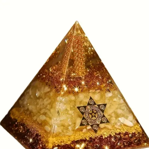 1pcs Wealth Energy Pyramid, Attracts Wealth and Good Luck, Perfect for Home and Office Decor, Home Ornament, Home Office Decoration, Ideal Gift for Halloween, Christmas, Valentine's Day, Stone Decor, Decoration Items